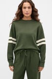 Contrast Detail Crew Neck Sweat  Deep Forest  hi-res