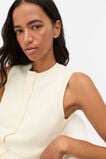Cotton Blend Button Knit Vest  Coconut Cream  hi-res