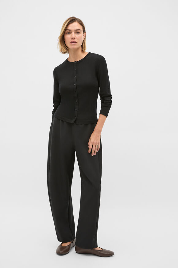 Australian Merino Cardigan  Black  hi-res