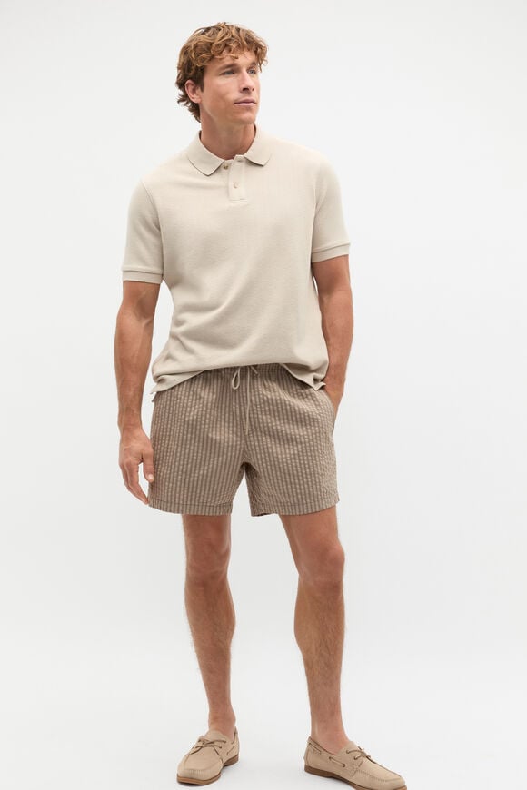 Seersucker Stripe Short  Almond  hi-res