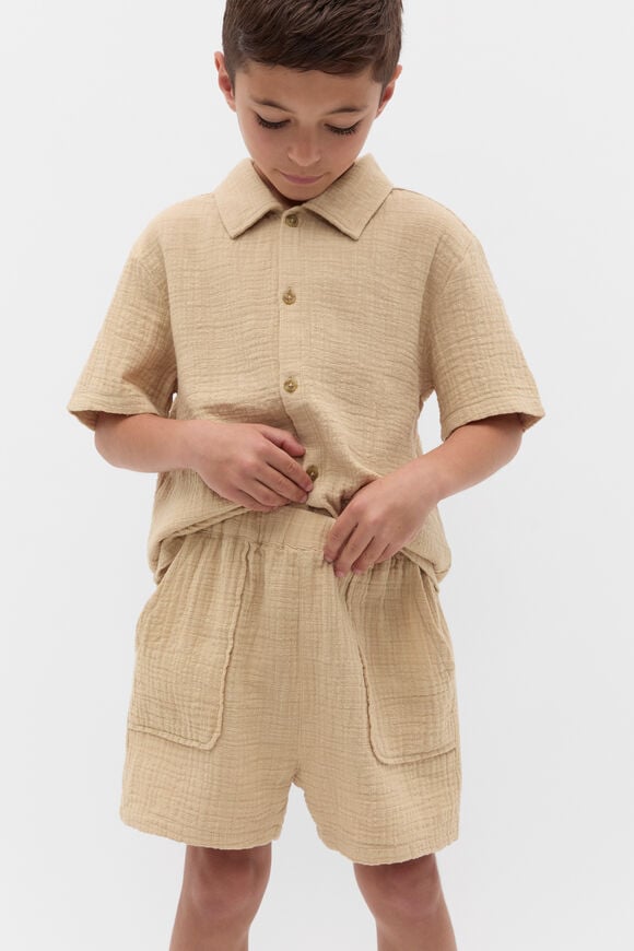 Pull On Texture Short  Ecru  hi-res