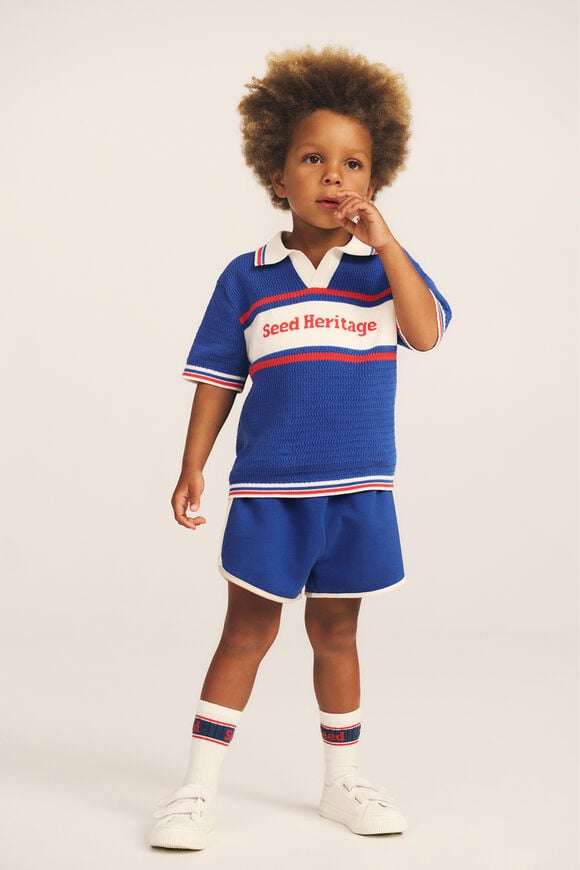 Logo Knit Polo  Azure Blue  hi-res