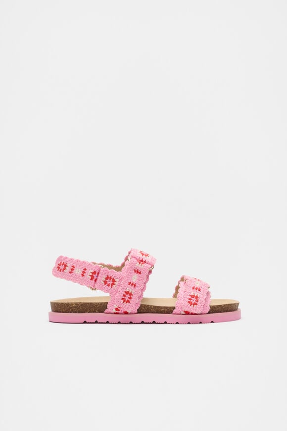 Crochet Detail Sandal  Candy Pink  hi-res