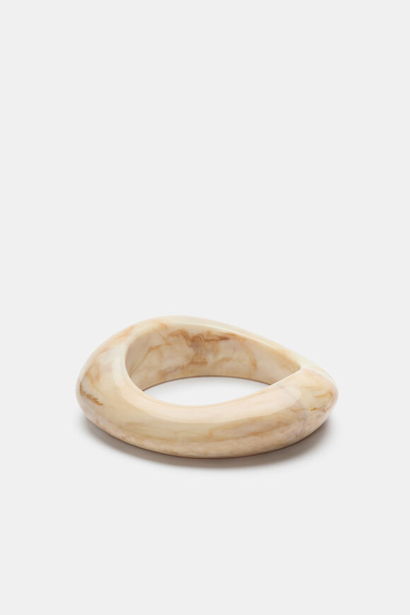 Abstract Resin Bangle  Coconut Cream  hi-res