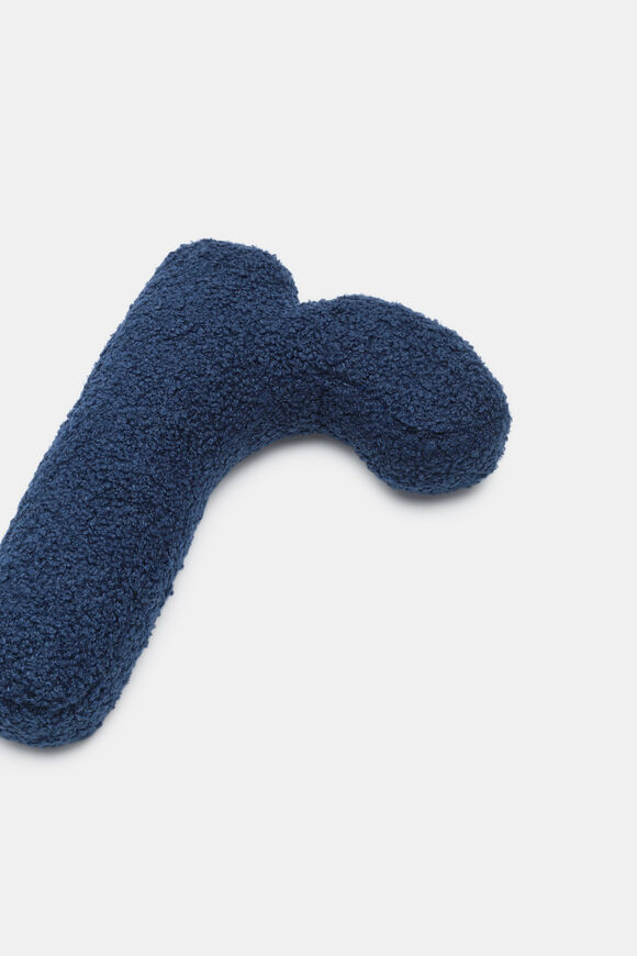 Blue Boucle Initial Cushion  R  hi-res