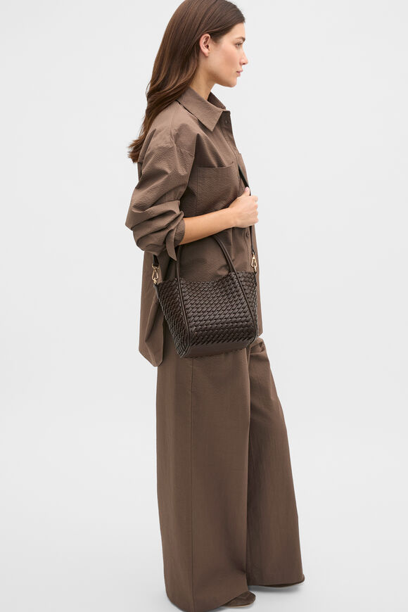 Woven Mini Crossbody Bag  Chocolate  hi-res