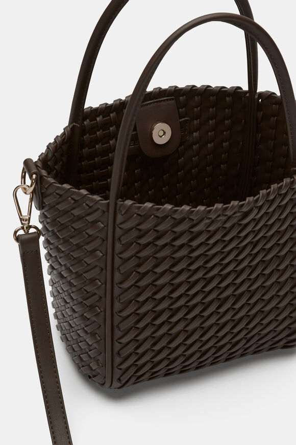 Woven Mini Crossbody Bag  Chocolate  hi-res