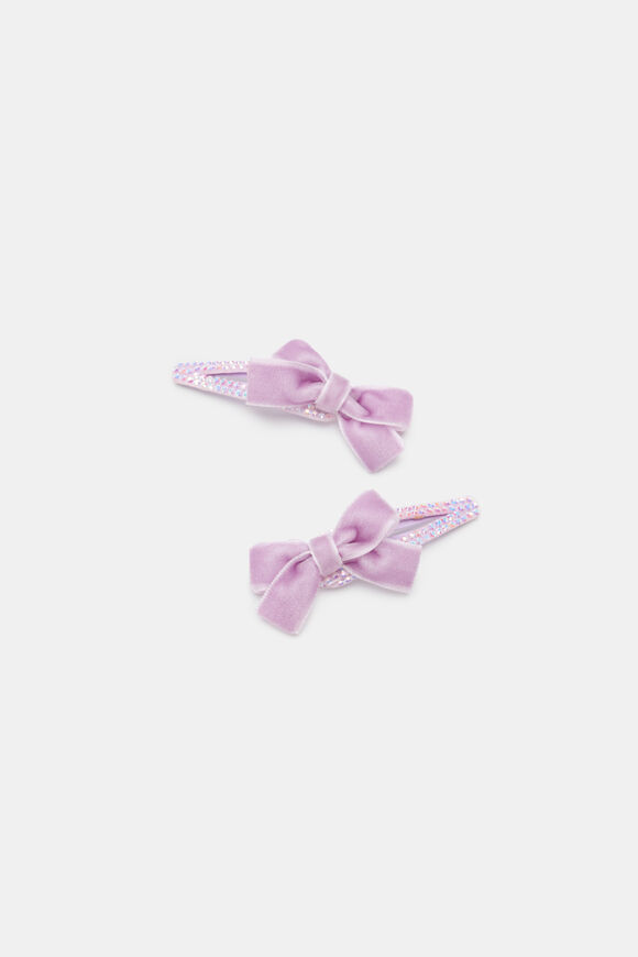 Velvet Gem Bow Snaps  Orchid  hi-res