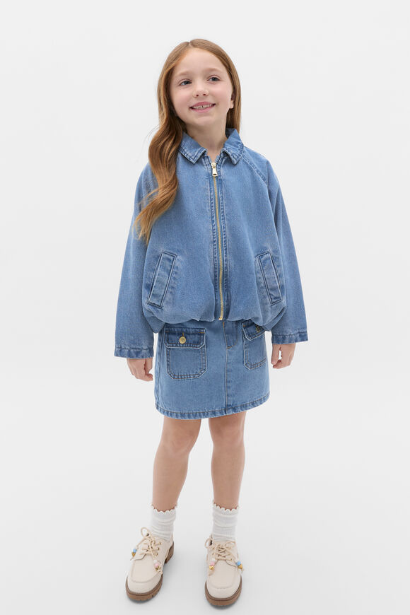 Denim Bomber Jacket  Mid Blue  hi-res