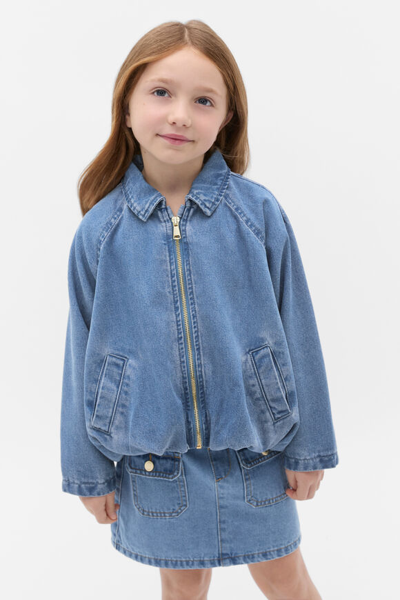 Denim Bomber Jacket  Mid Blue  hi-res