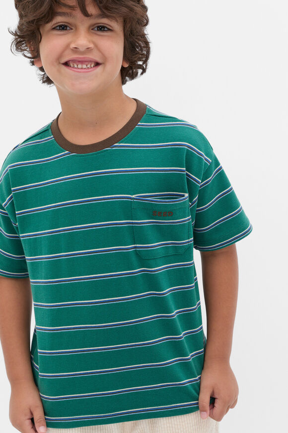 Stripe Pocket Tee  Jungle Green  hi-res