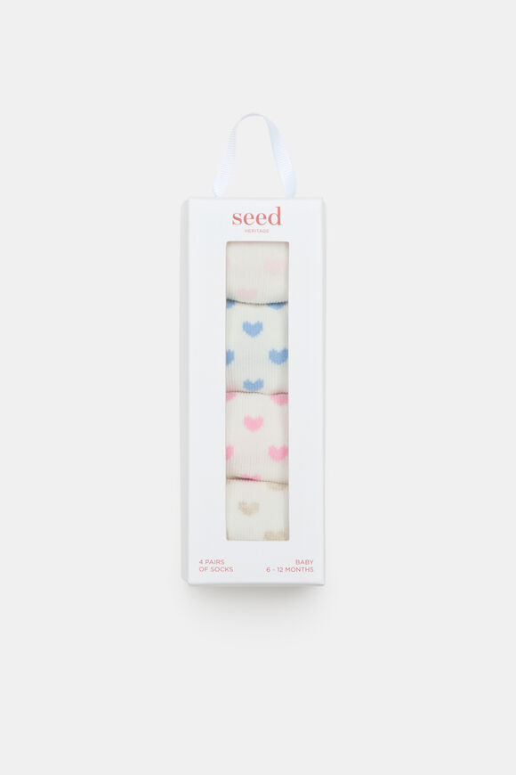 Baby Hearts Sock 4 Pack  Multi  hi-res