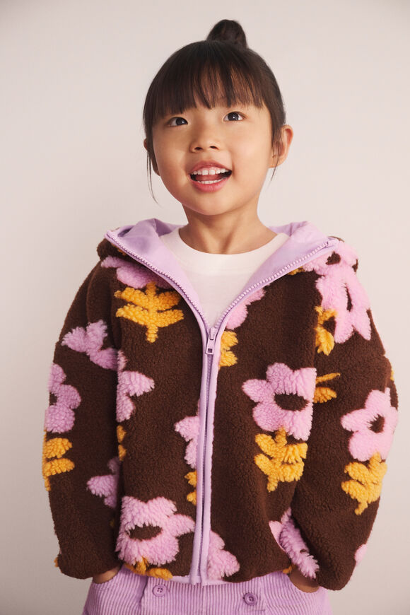 Floral Teddy Jacket  Cacao  hi-res