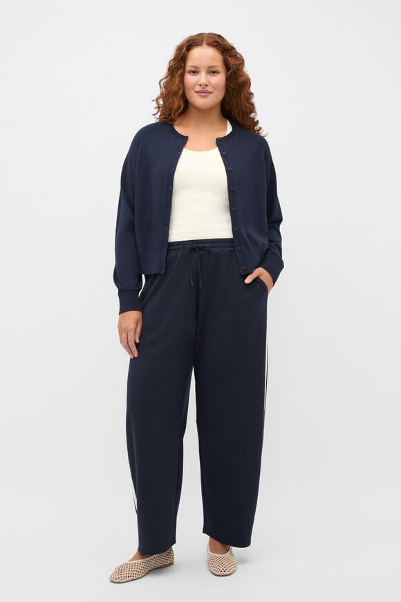 Cotton Blend Raglan Cardigan  Twilight Blue  hi-res