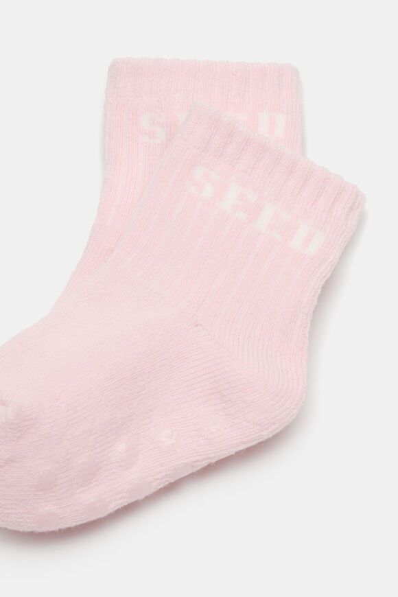 Baby Terry Logo Sock  Pink Lemonade  hi-res