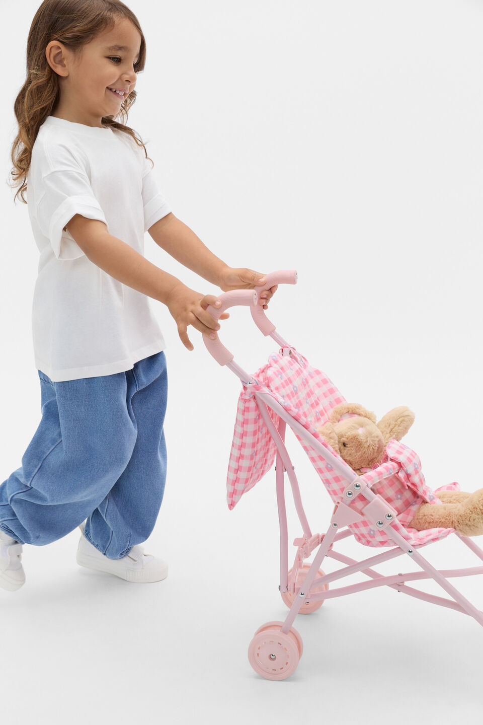 Gingham Doll Pram  Multi