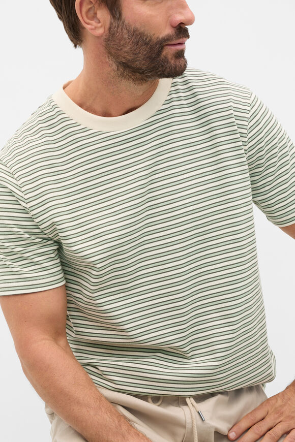 Stripe Crew Tee  Aloe Stripe  hi-res