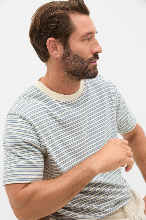 Stripe Crew Tee  Glass Blue Stripe  hi-res