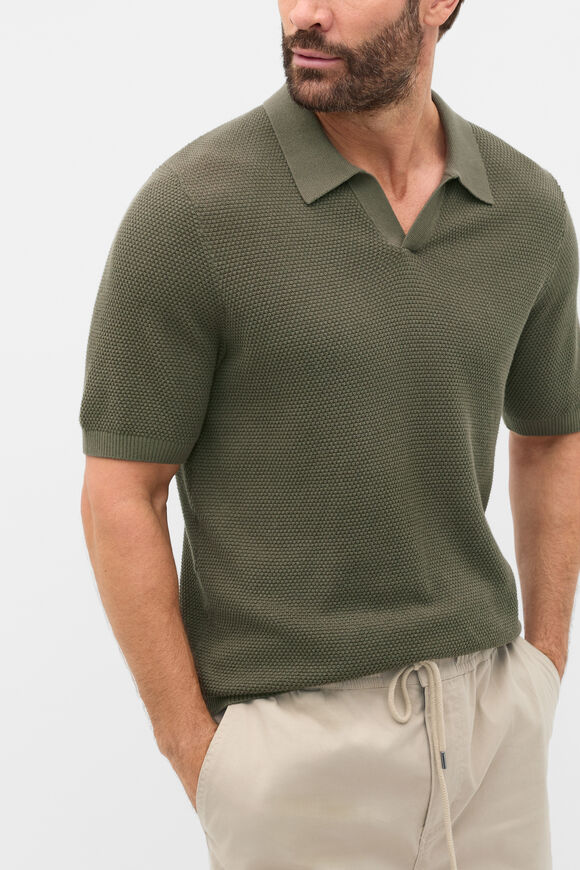 Basket Stitch Polo  Burnt Olive  hi-res