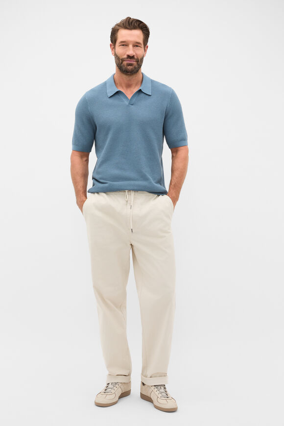 Basket Stitch Polo  Ocean Blue  hi-res