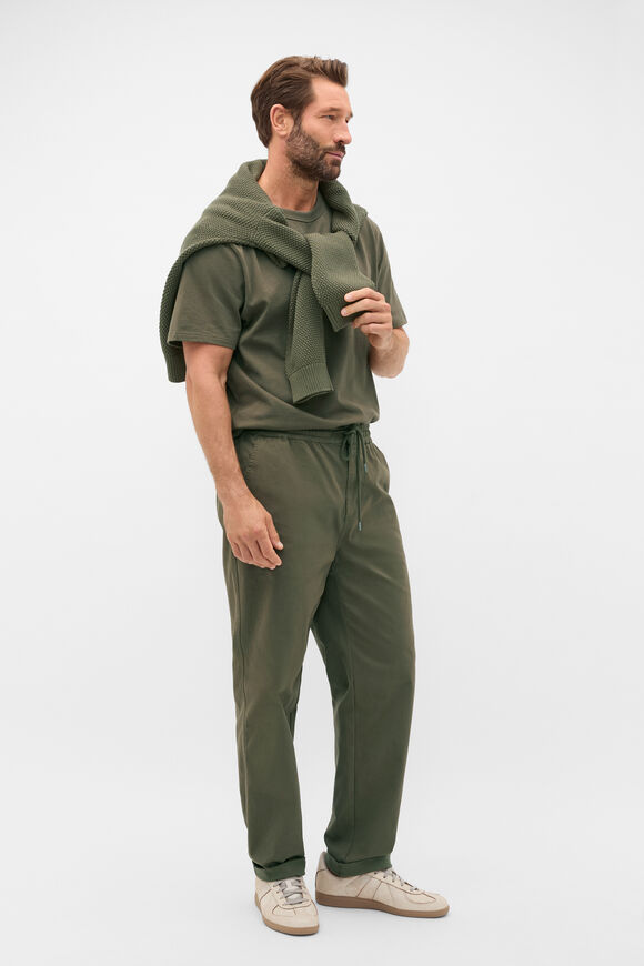 Drawstring Twill Pant  Burnt Olive  hi-res