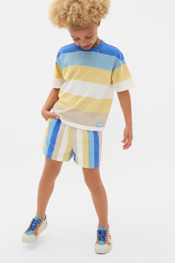 Multi Stripe Tee  Electric Blue Multi  hi-res