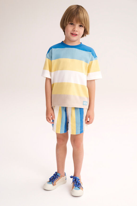 Multi Stripe Tee  Electric Blue Multi  hi-res