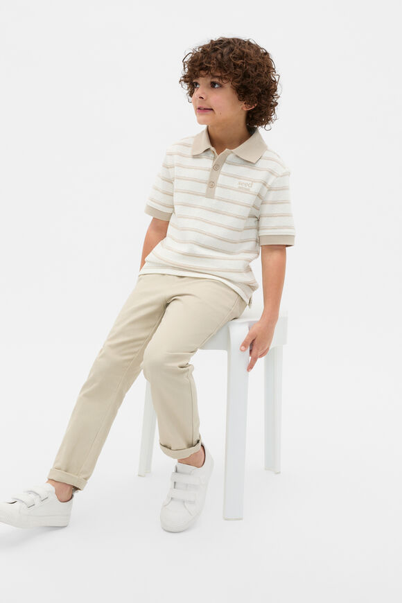Core Boucle Knit Polo  Cool Stone  hi-res