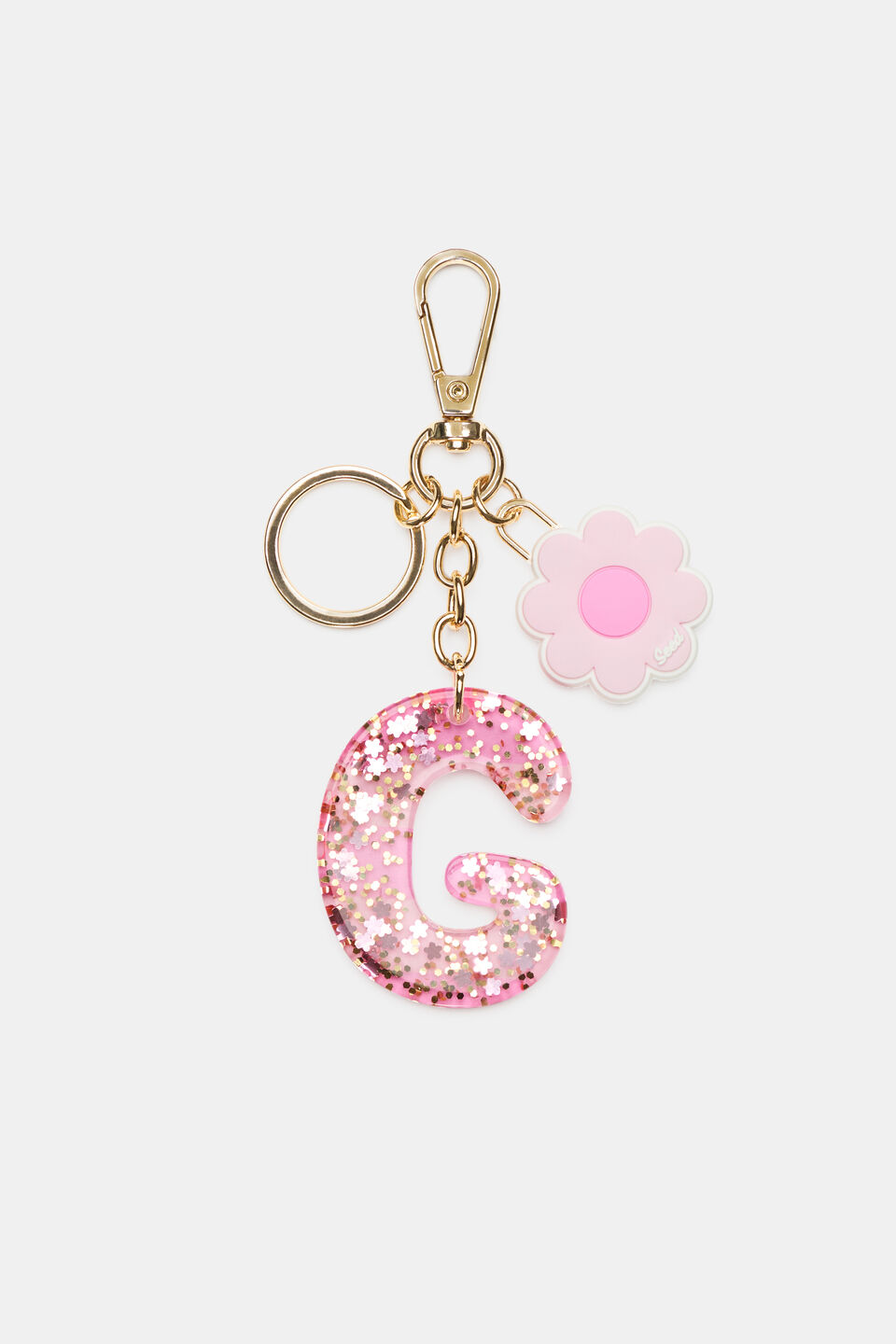 Pink Stripe Initial Keyring  G