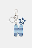 Blue Stripe Initial Keyring  N  hi-res