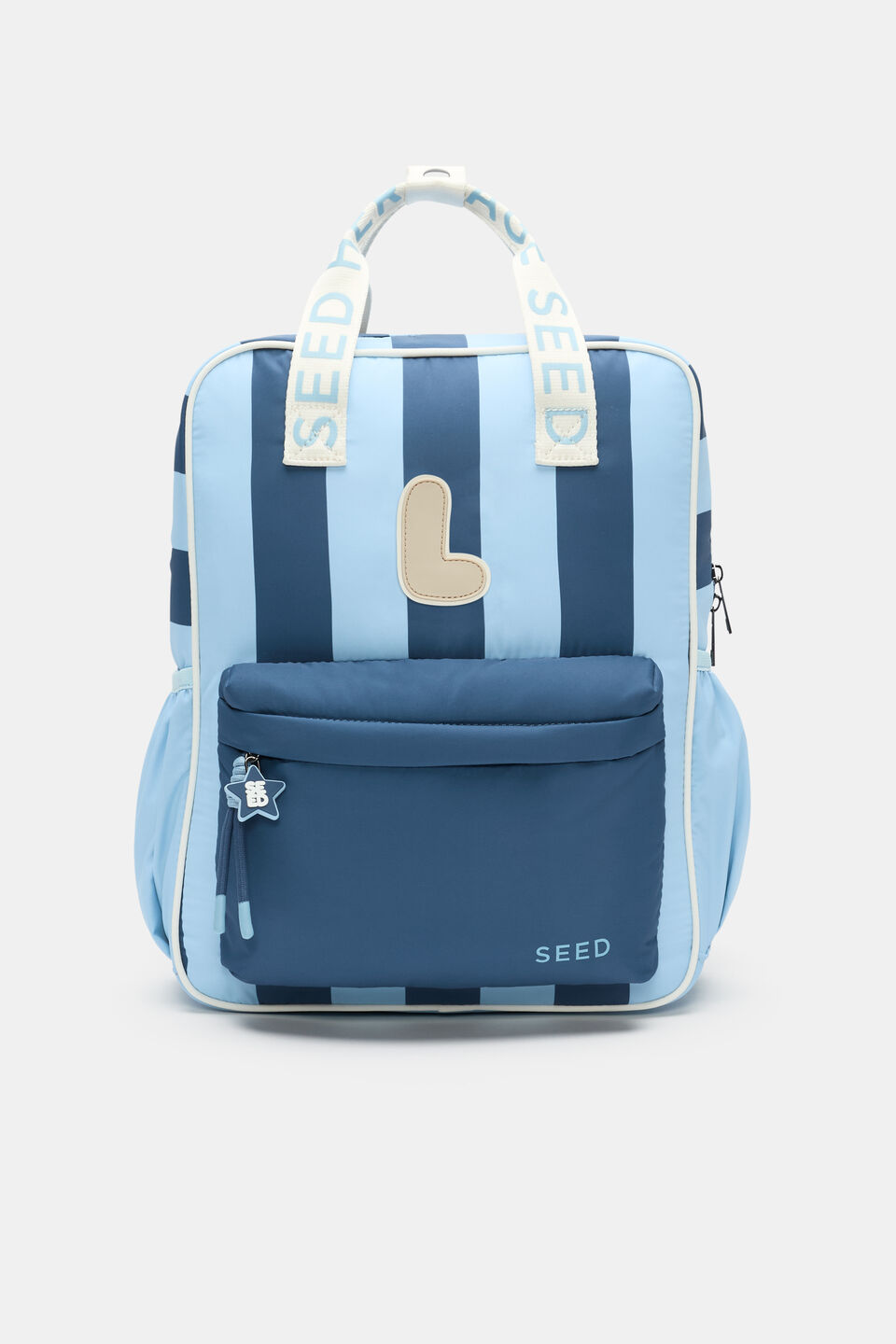 Blue Stripe Initial Backpack  L