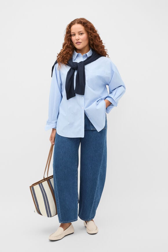 Poplin Stripe Shirt  Blue Haven Stripe  hi-res