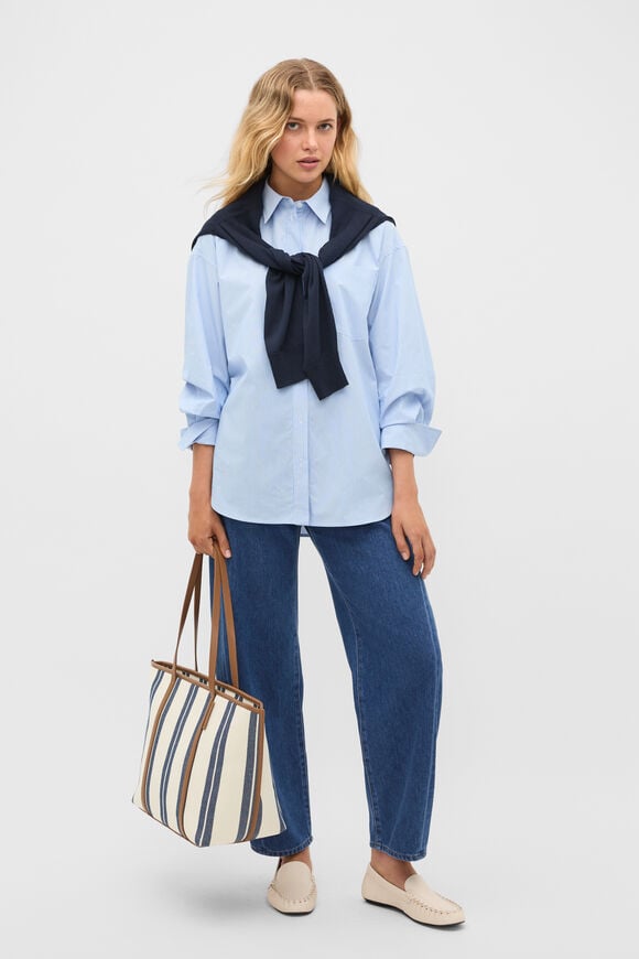 Poplin Stripe Shirt  Blue Haven Stripe  hi-res