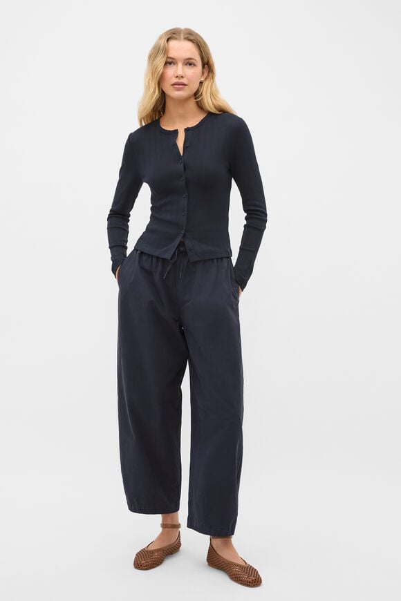 Pointelle Button Cardigan  Twilight Blue  hi-res