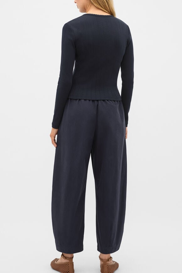 Pointelle Button Cardigan  Twilight Blue  hi-res
