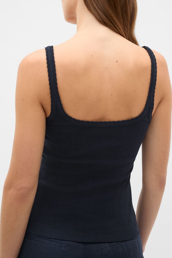 Pointelle Easy Tank  Twilight Blue  hi-res