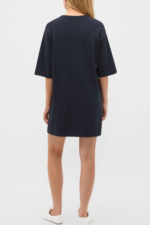 Knitted Relaxed Tee Dress  Twilight Blue  hi-res