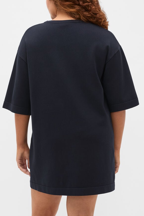 Knitted Relaxed Tee Dress  Twilight Blue  hi-res