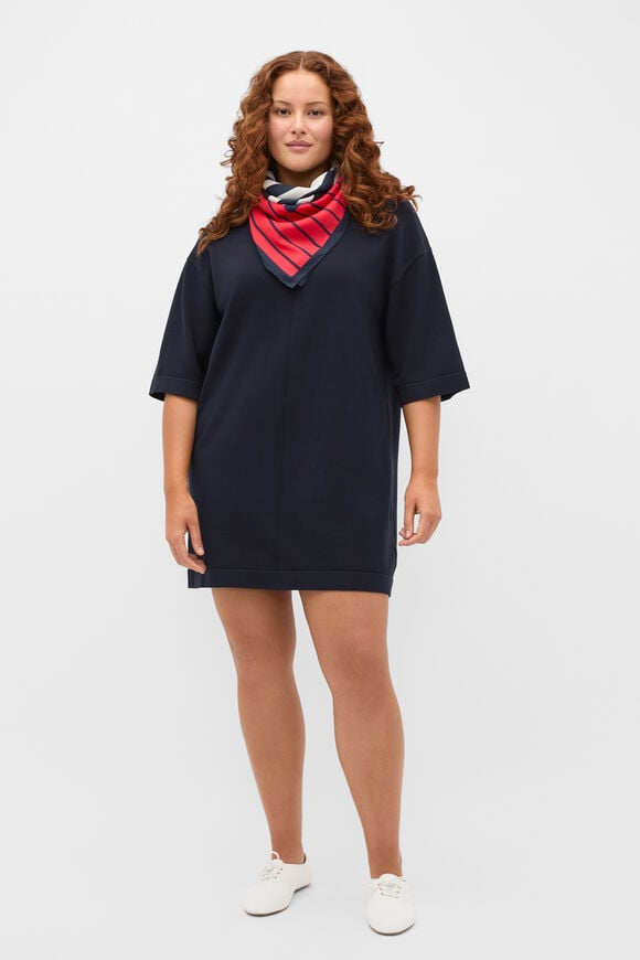 Knitted Relaxed Tee Dress  Twilight Blue  hi-res