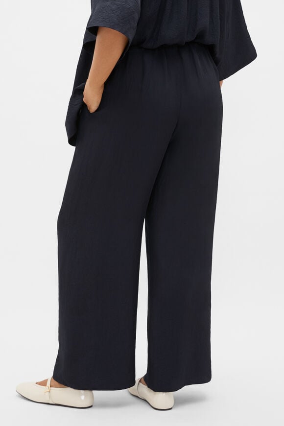 Textured Satin Easy Wide Leg Pant  Twilight Blue  hi-res