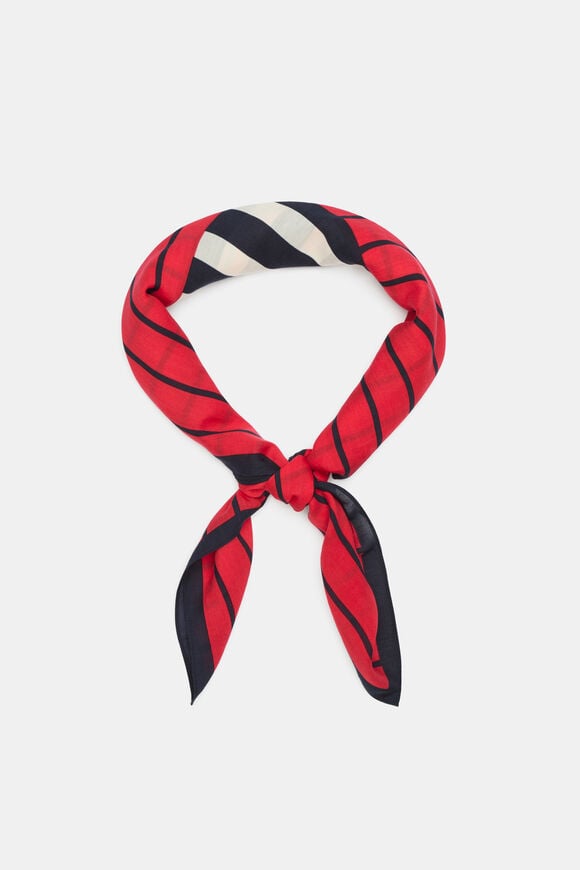 Large Square Logo Scarf  Chilli Red Multi  hi-res