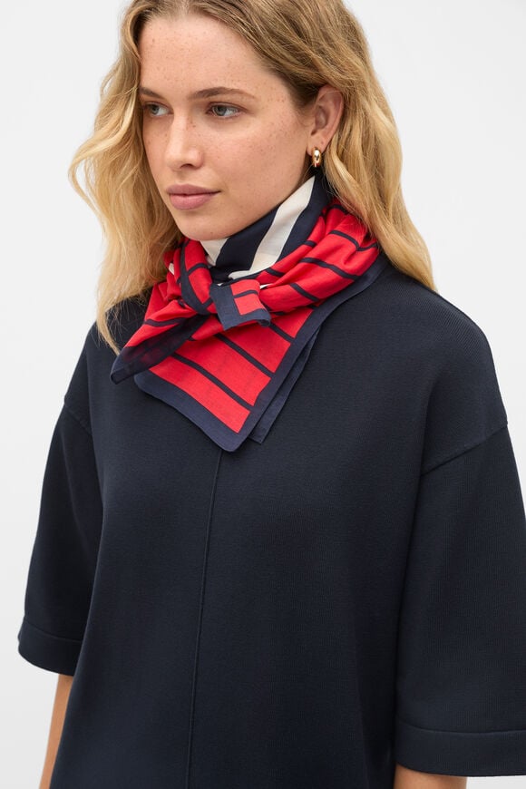 Large Square Logo Scarf  Chilli Red Multi  hi-res