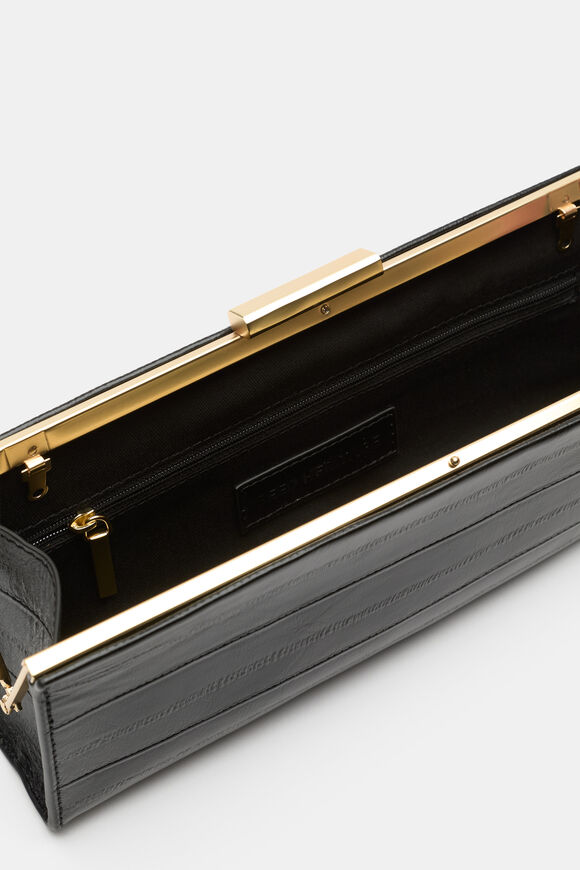 Leather Box Clutch  Black  hi-res