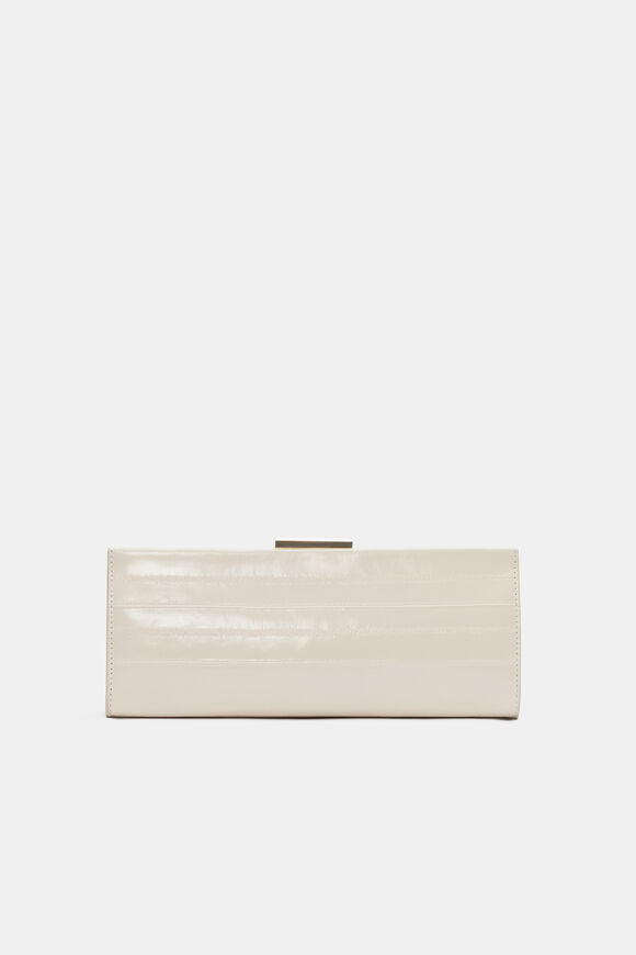 Leather Box Clutch  Stone  hi-res