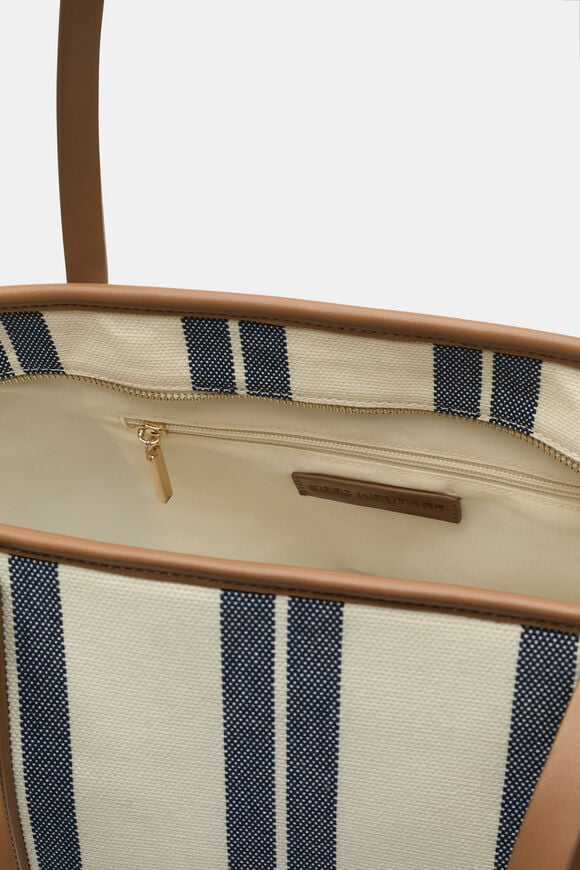 Trim Detail Stripe Tote  Twilight Blue  hi-res