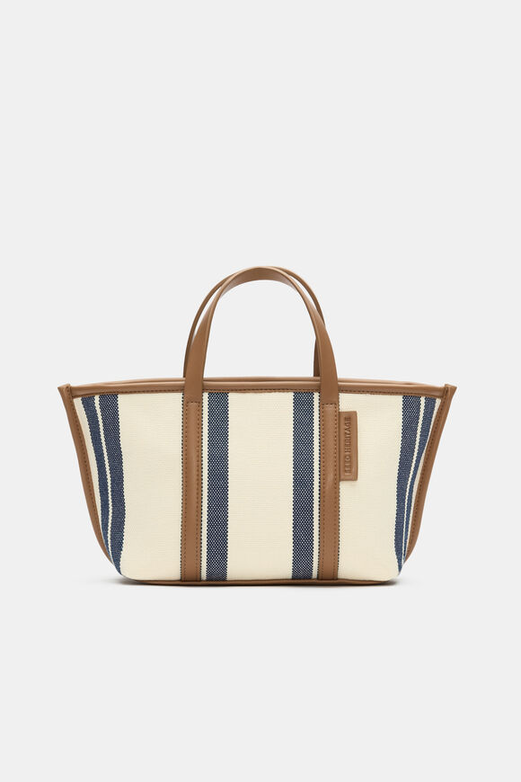 Trim Detail Stripe Mini Tote  Twilight Blue  hi-res