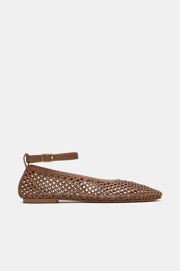 Amari Perforated Ballet Flat  Tan  hi-res
