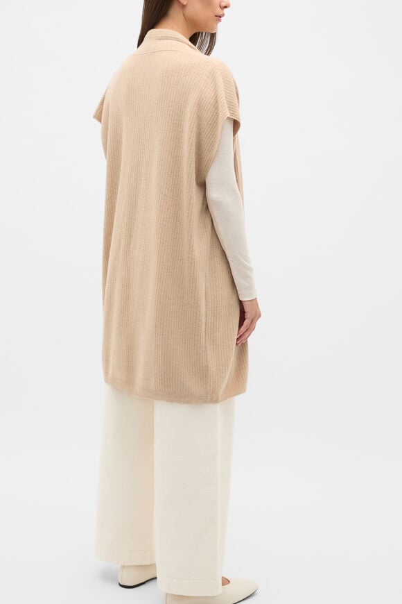 Rib Knit Poncho  Sandstone Marle  hi-res