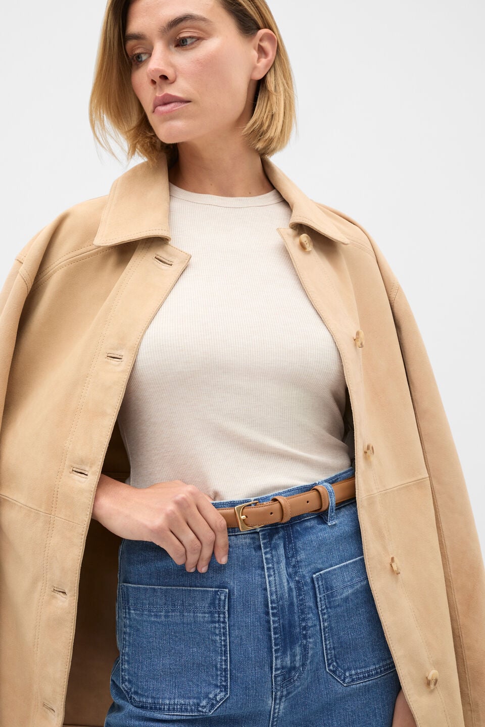 Kinsley Rounded Buckle Belt  Toffee