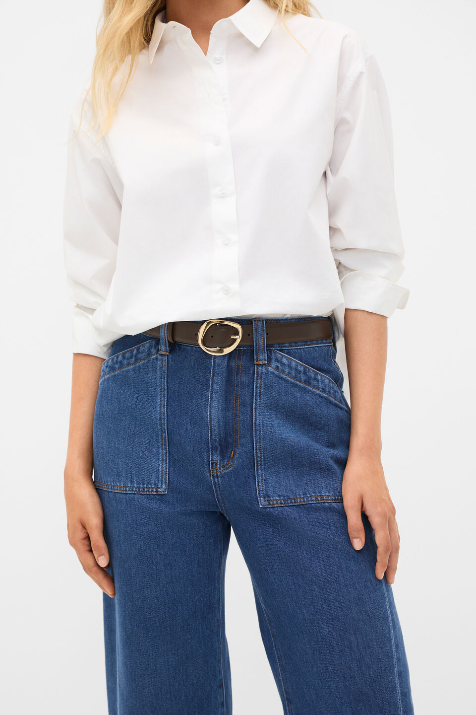 Everly Buckle Belt  Chocolate